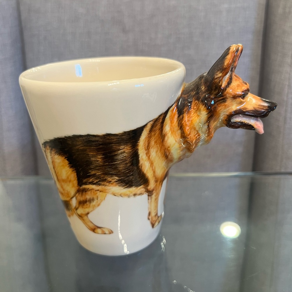 Signed blue witch German Shepherd Ceramic Mug